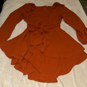 Amazon Long sleeve orange dress XL